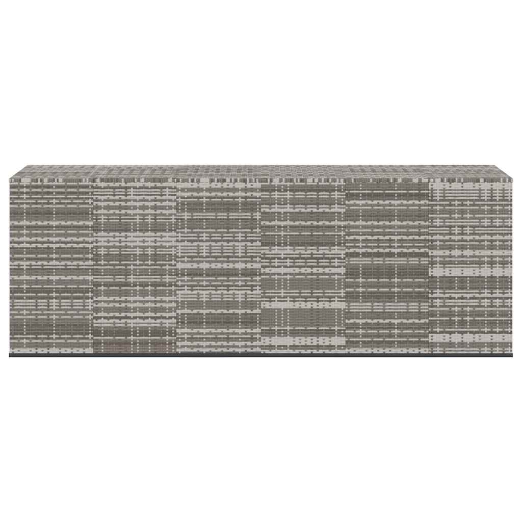 Contenitore da Giardino in Rattan PE 291x100,5x104 cm Grigio - homemem39