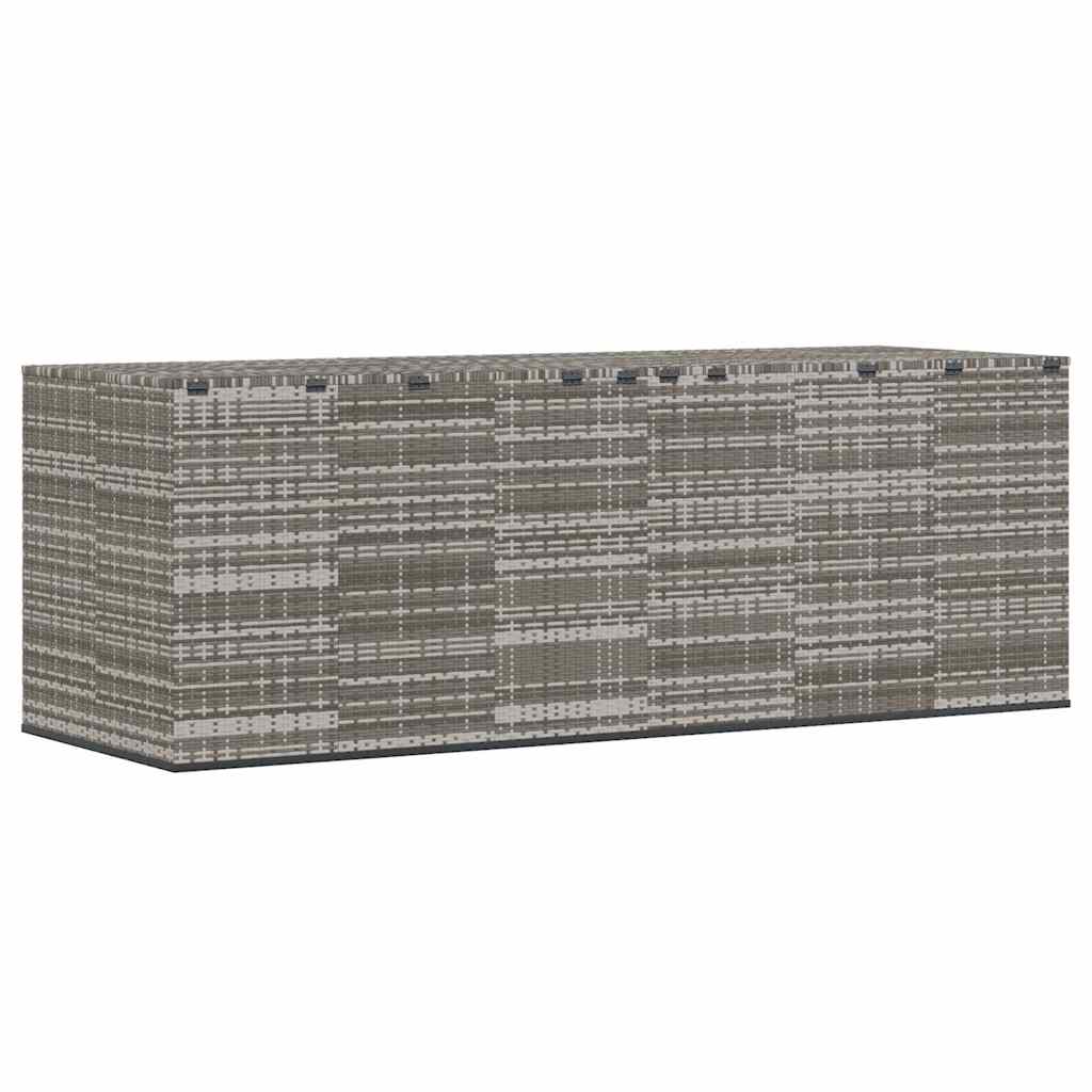 Contenitore da Giardino in Rattan PE 291x100,5x104 cm Grigio - homemem39
