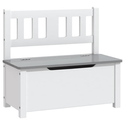 Cassapanca per Bambini Bianca e Grigia 60x30x55 cm in MDF | homemem39