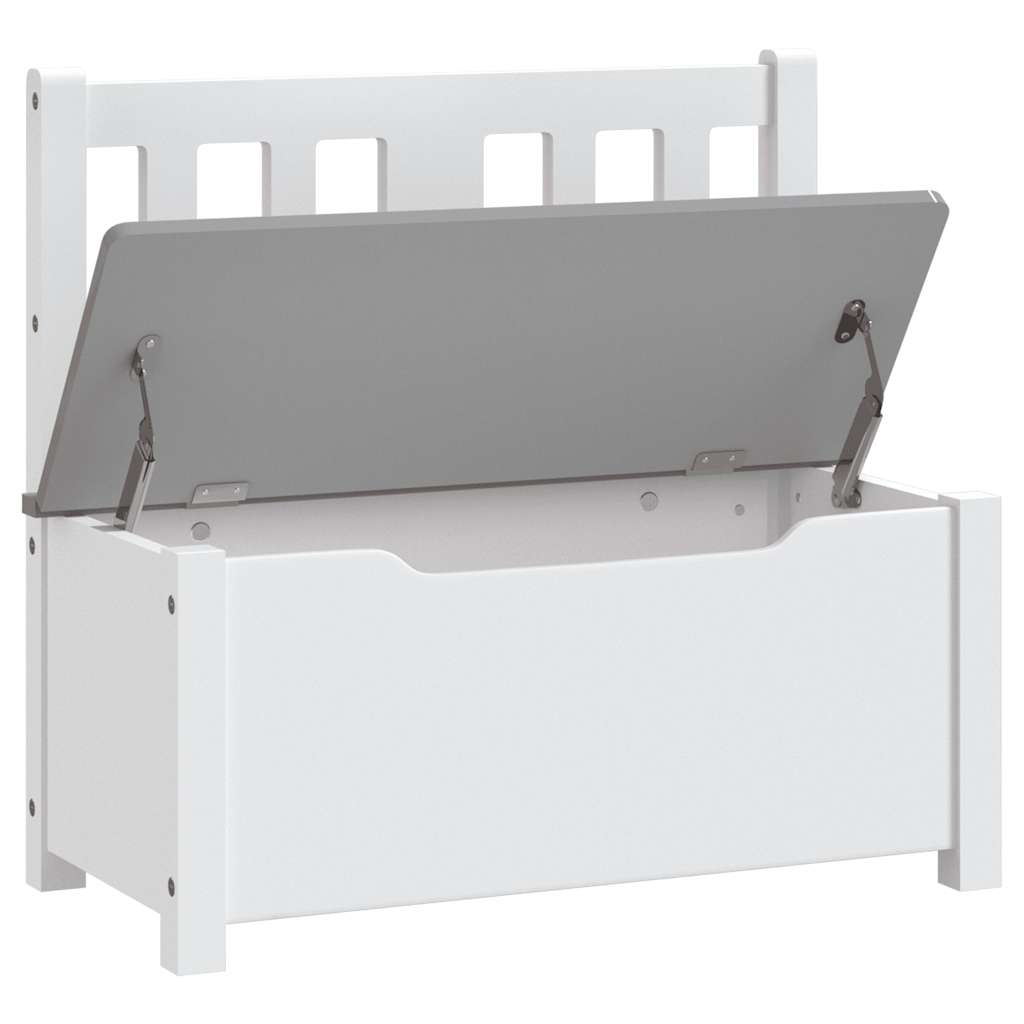 Cassapanca per Bambini Bianca e Grigia 60x30x55 cm in MDF | homemem39