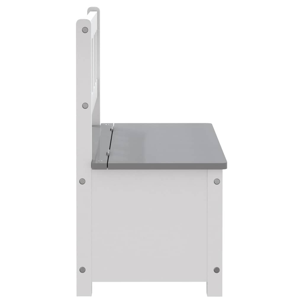 Cassapanca per Bambini Bianca e Grigia 60x30x55 cm in MDF | homemem39