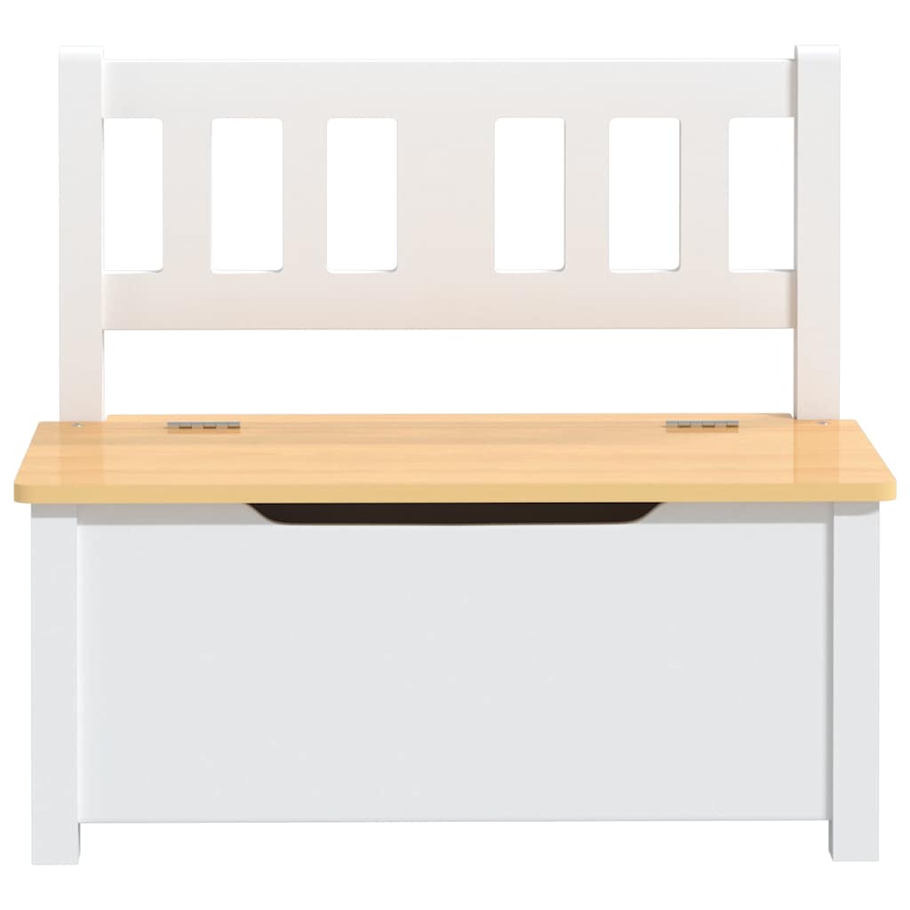 Cassapanca per Bambini Bianca e Beige 60x30x55 cm in MDF
