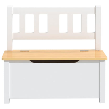 Cassapanca per Bambini Bianca e Beige 60x30x55 cm in MDF