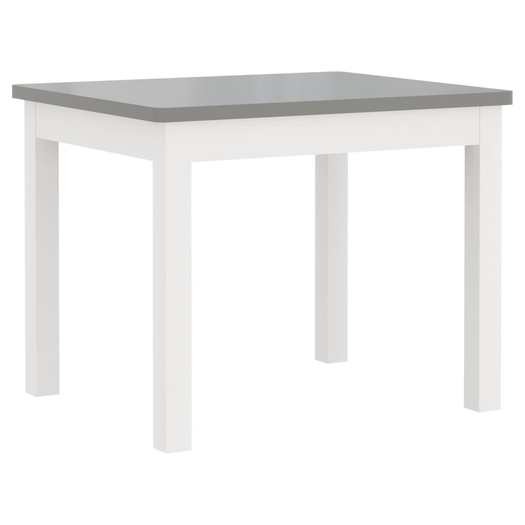Set Tavolo e Sedie per Bambini 4 Pezzi Bianco e Grigio in MDF | homemem39
