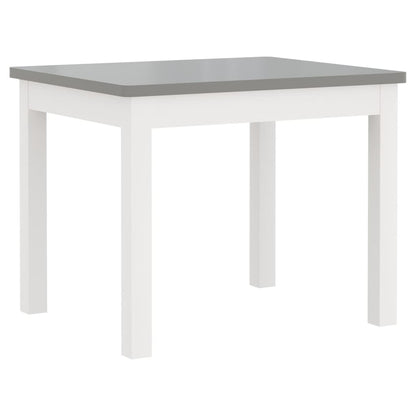 Set Tavolo e Sedie per Bambini 4 Pezzi Bianco e Grigio in MDF | homemem39