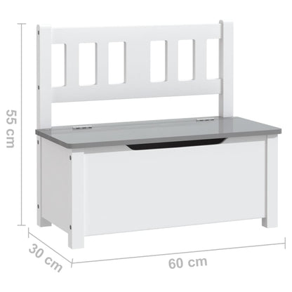 Set Tavolo e Sedie per Bambini 4 Pezzi Bianco e Grigio in MDF | homemem39