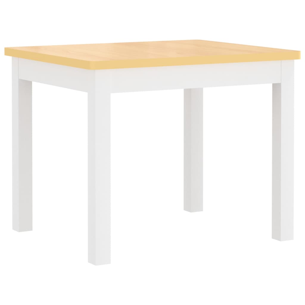 Set Tavolo e Sedie per Bambini 4 Pezzi Bianco e Beige in MDF | homemem39