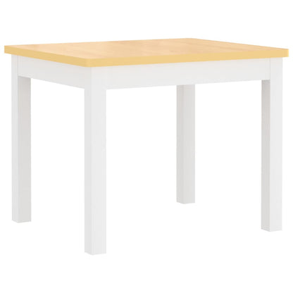 Set Tavolo e Sedie per Bambini 4 Pezzi Bianco e Beige in MDF | homemem39