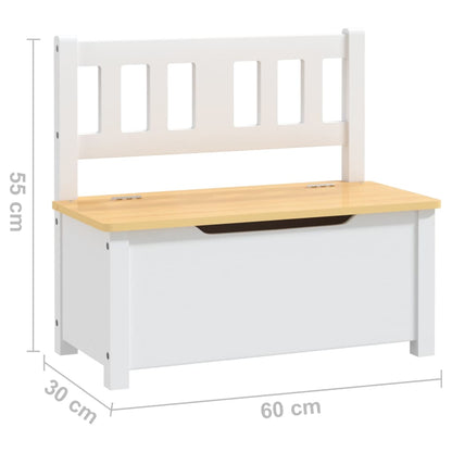 Set Tavolo e Sedie per Bambini 4 Pezzi Bianco e Beige in MDF | homemem39