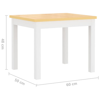 Set Tavolo e Sedie per Bambini 4 Pezzi Bianco e Beige in MDF | homemem39