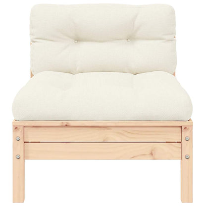 Divano Centrale da Giardino con Cuscini Crema Massello di Pino - homemem39