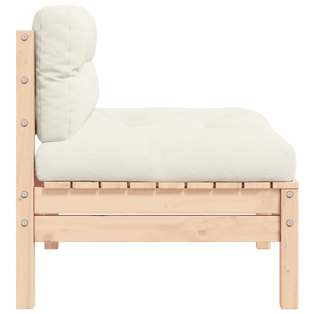 Divano Centrale da Giardino con Cuscini Crema Massello di Pino - homemem39