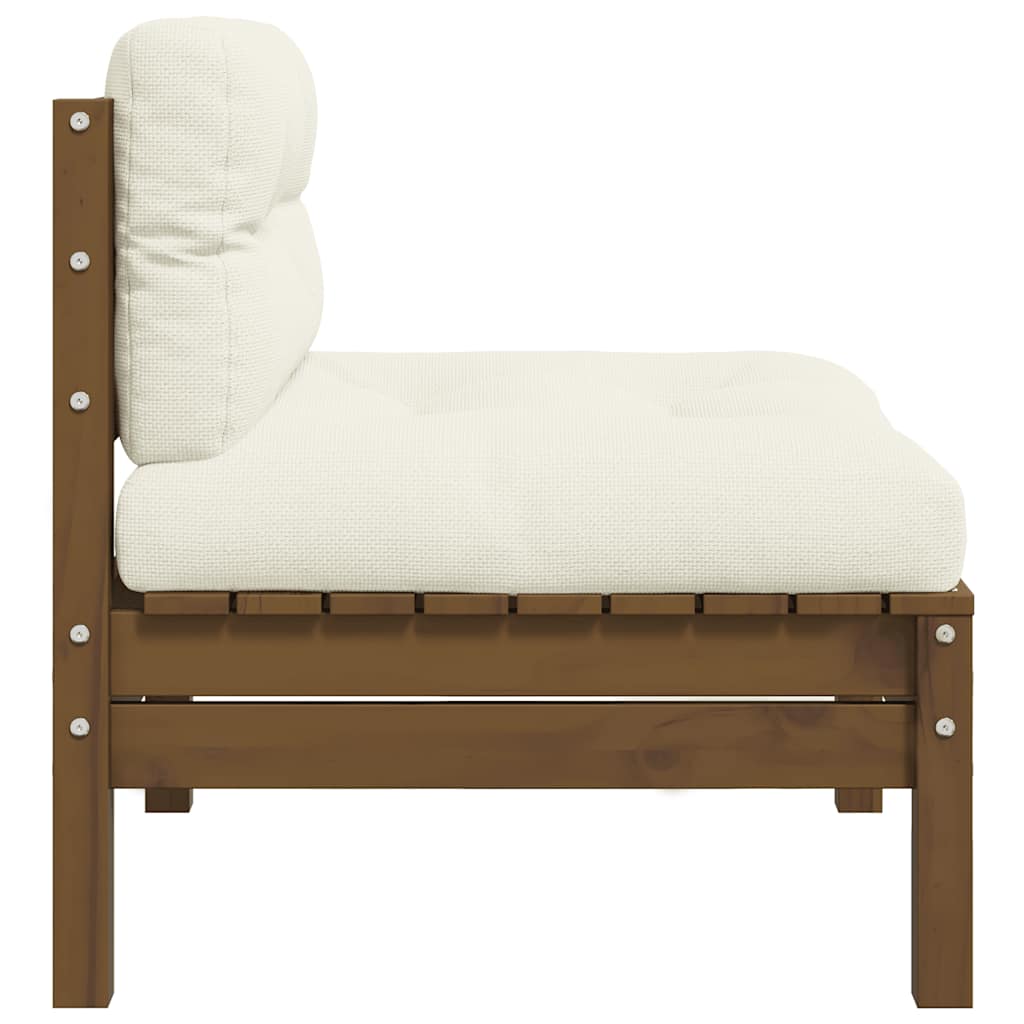 Divano da Giardino Centrale Ambra con Cuscini Massello di Pino - homemem39