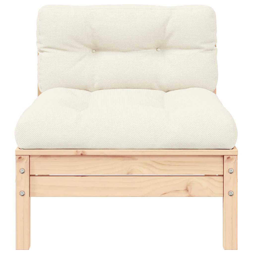 Divano da Giardino a 2 Posti con Cuscini Crema Massello di Pino - homemem39