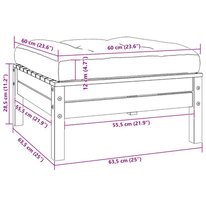 Divano da Giardino a 2 Posti con Cuscini Grigi Massello di Pino