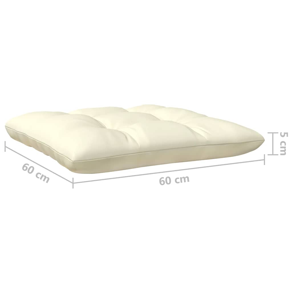 Set Divani da Giardino 3 pz con Cuscini Crema Massello di Pino - homemem39