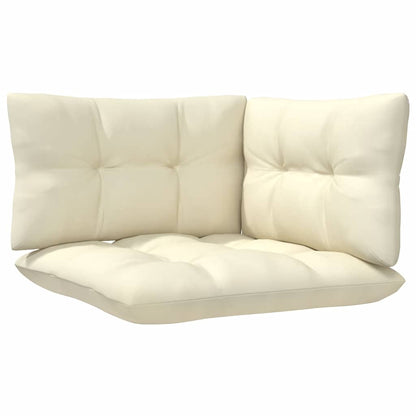 Set Divani da Giardino 3 pz con Cuscini Crema Massello di Pino - homemem39
