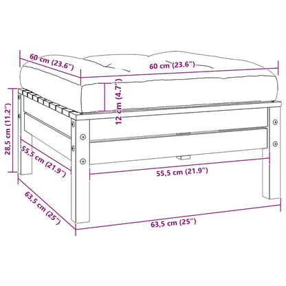 Set Divani da Giardino 3 pz con Cuscini Crema Massello di Pino - homemem39