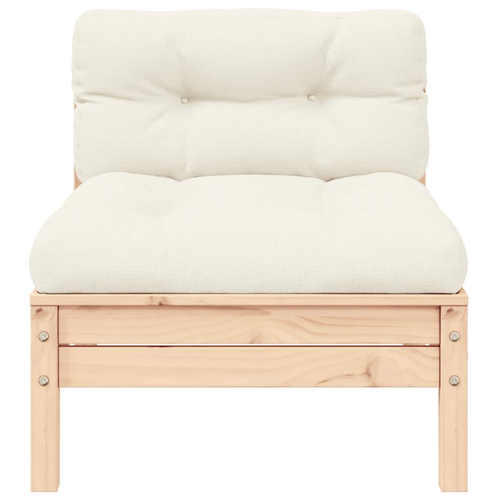 Set Divani da Giardino 3 pz con Cuscini Crema Massello di Pino - homemem39