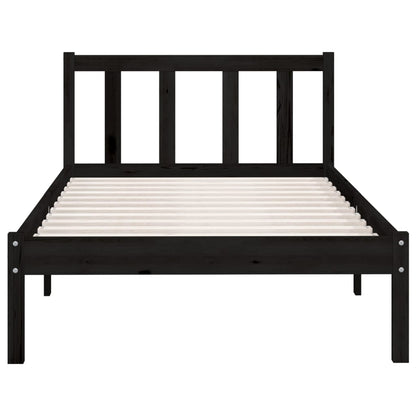 Giroletto in Legno Massello Nero 75x190 cm Small Single | homemem39