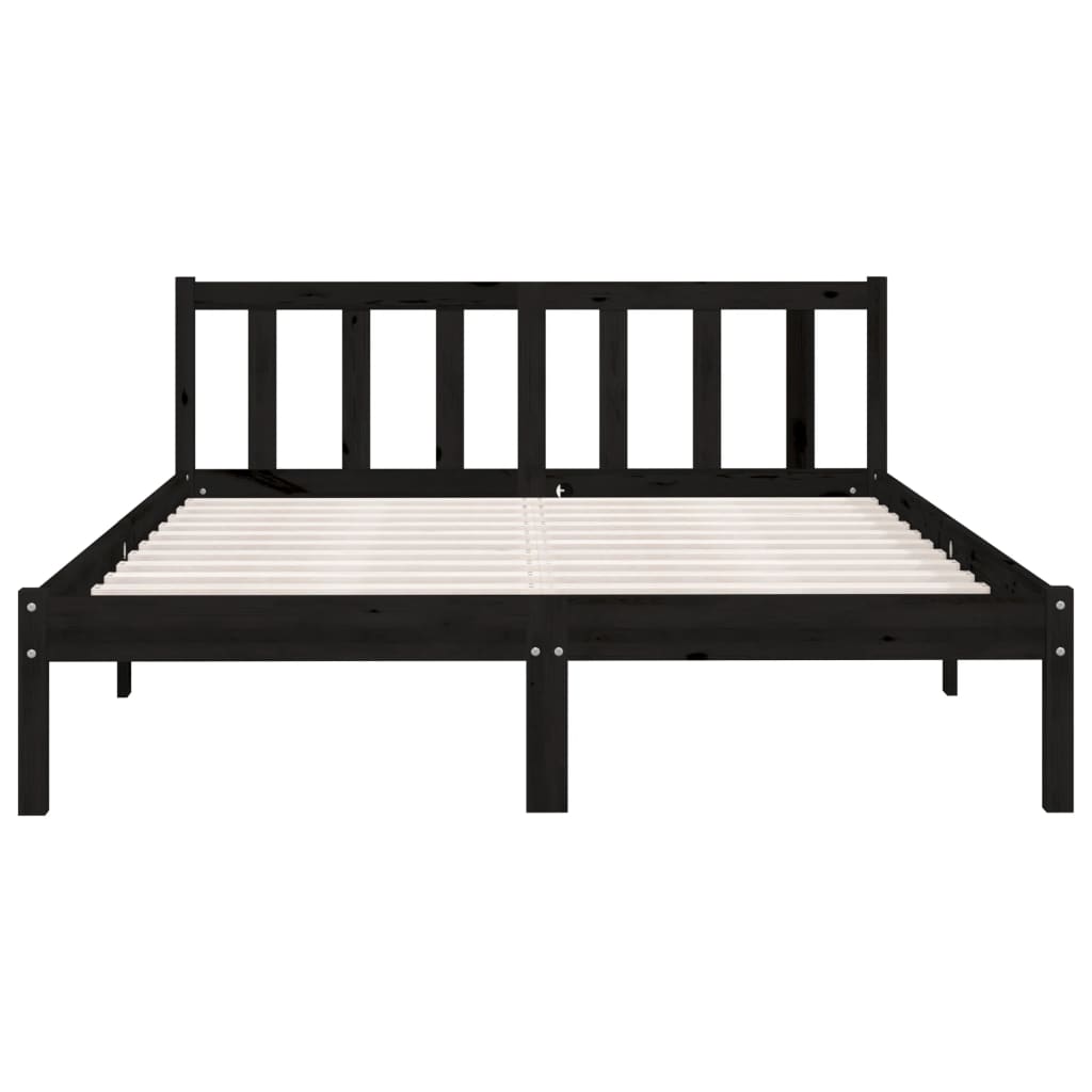Giroletto Nero in Legno Massello 135x190 cm Double | homemem39