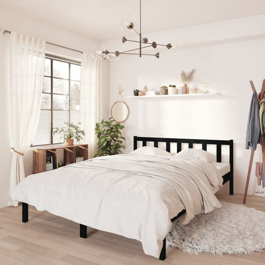 Giroletto Nero in Legno Massello 135x190 cm Double | homemem39
