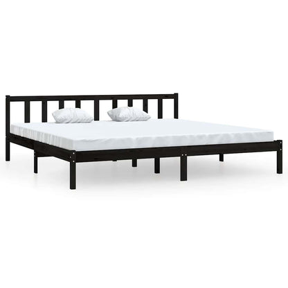 Giroletto Nero in Legno Massello di Pino 200x200 cm | homemem39