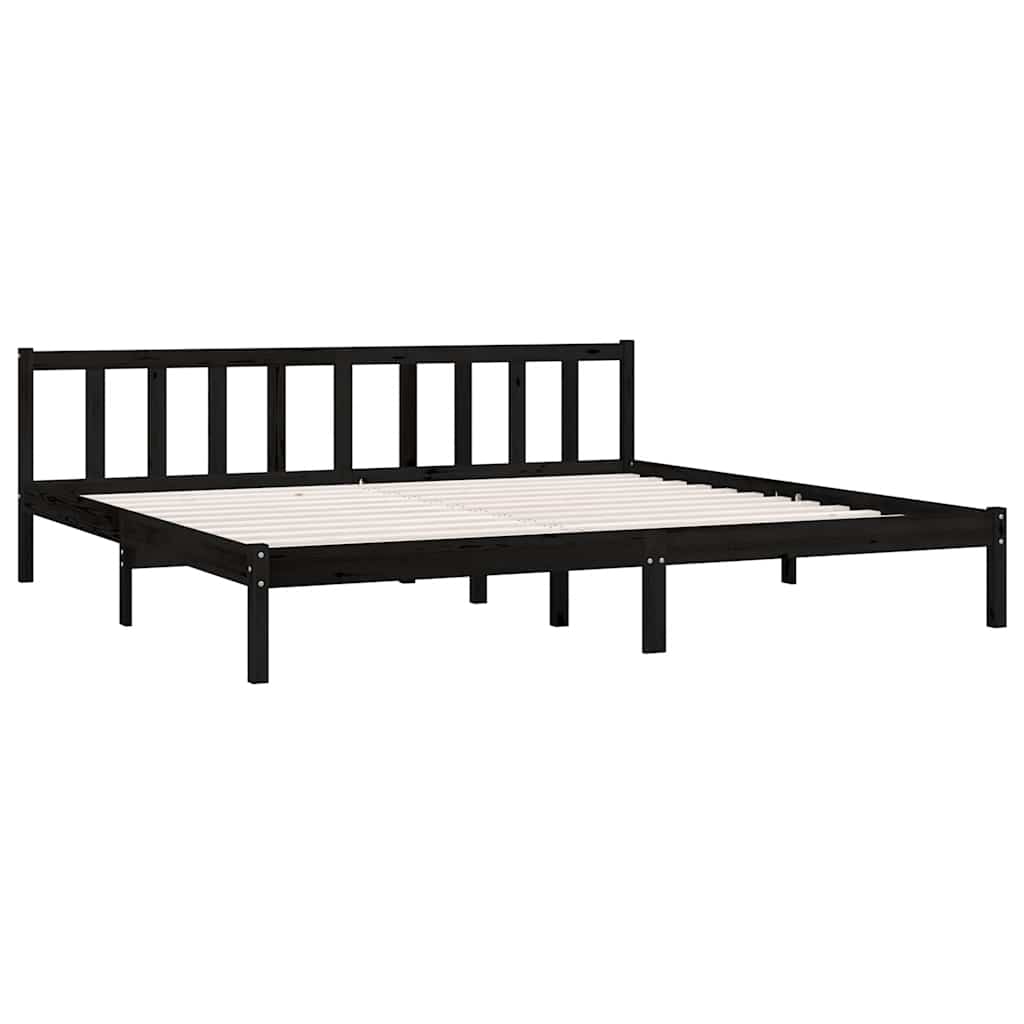 Giroletto Nero in Legno Massello di Pino 200x200 cm | homemem39