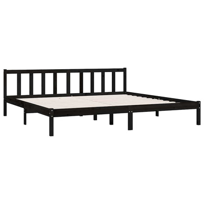 Giroletto Nero in Legno Massello di Pino 200x200 cm | homemem39