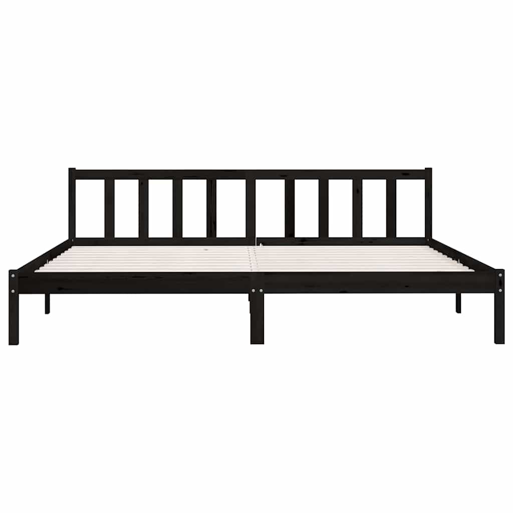 Giroletto Nero in Legno Massello di Pino 200x200 cm | homemem39