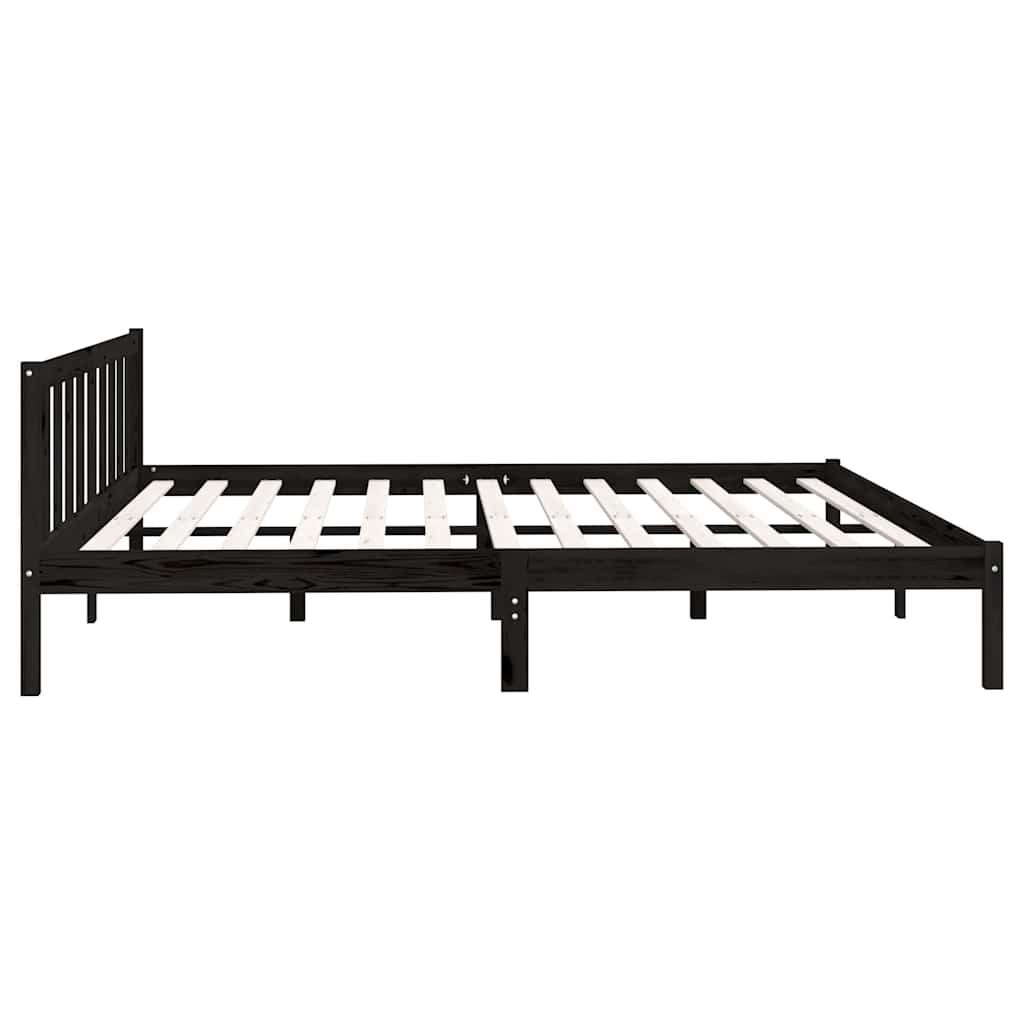 Giroletto Nero in Legno Massello di Pino 200x200 cm | homemem39