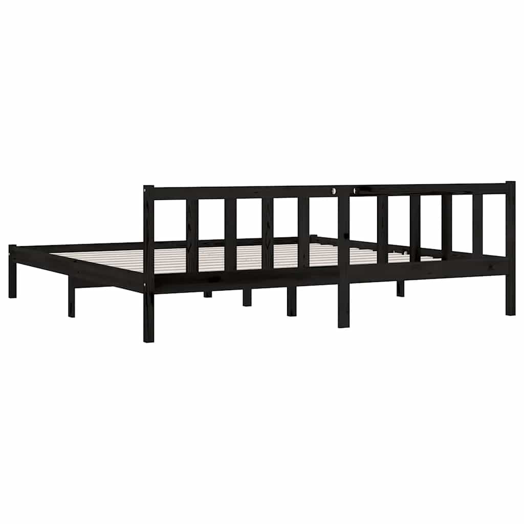Giroletto Nero in Legno Massello di Pino 200x200 cm | homemem39