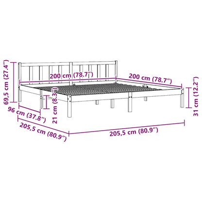 Giroletto Nero in Legno Massello di Pino 200x200 cm | homemem39