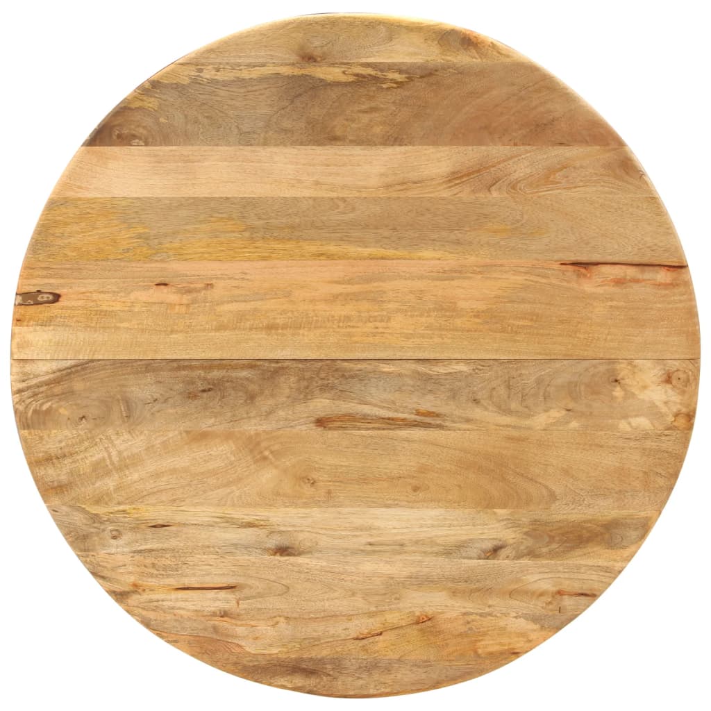 Tavolo da Pranzo Ø110x78cm in Legno Massello di Mango e Acciaio