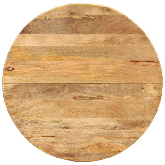Tavolo da Pranzo Ø110x78cm in Legno Massello di Mango e Acciaio