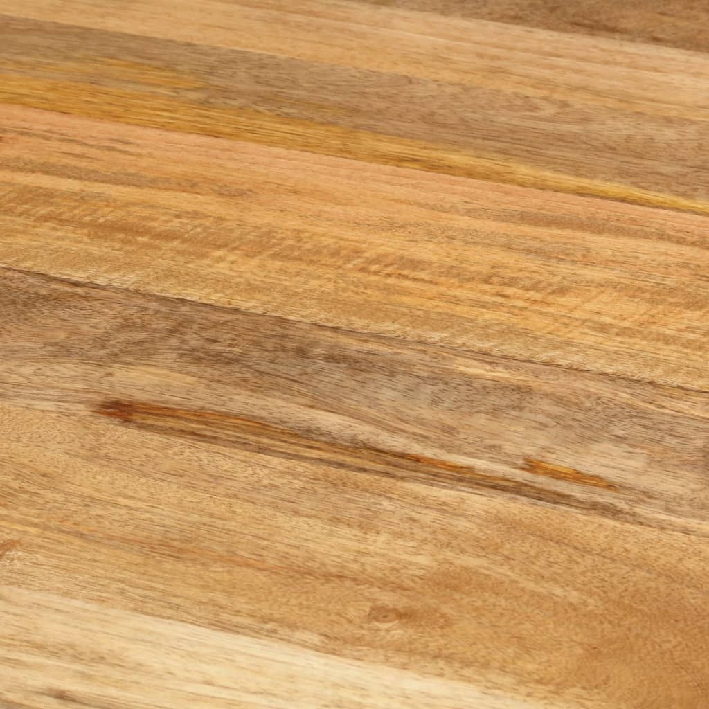Tavolo da Pranzo Ø110x78cm in Legno Massello di Mango e Acciaio