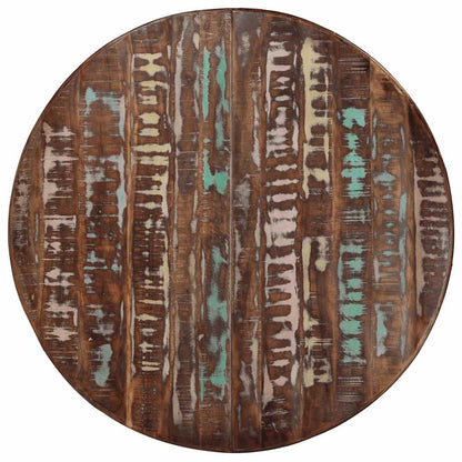 Tavolo da Pranzo Ø110x78cm Legno Massello di Recupero e Acciaio | homemem39