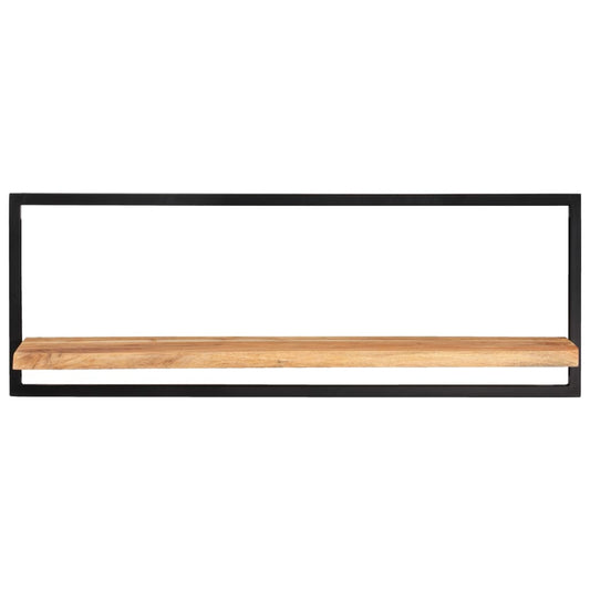 Mensole Parete 2pz 100x24x35 cm Legno Massello Acacia e Acciaio | homemem39