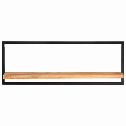 Mensole Parete 2pz 100x24x35 cm Legno Massello Acacia e Acciaio