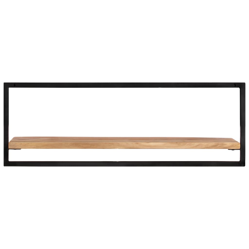 Mensole Parete 2pz 100x24x35 cm Legno Massello Acacia e Acciaio | homemem39