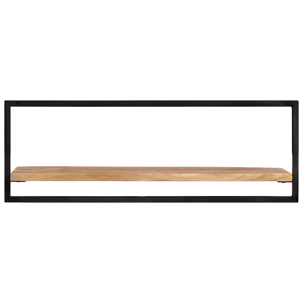 Mensole Parete 2pz 100x24x35 cm Legno Massello Acacia e Acciaio