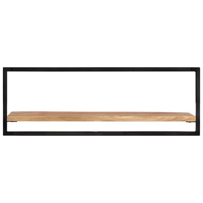 Mensole Parete 2pz 100x24x35 cm Legno Massello Acacia e Acciaio