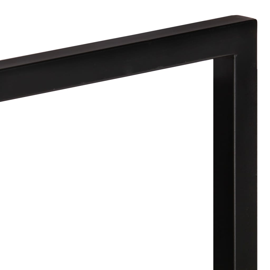 Mensole Parete 2pz 100x24x35 cm Legno Massello Acacia e Acciaio | homemem39