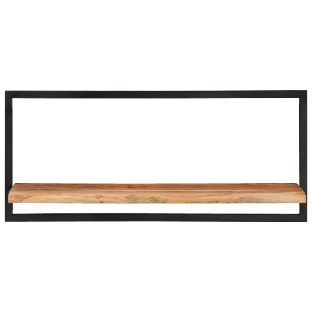 Mensole Parete 2pz 80x25x35 cm Legno Massello Acacia e Acciaio | homemem39