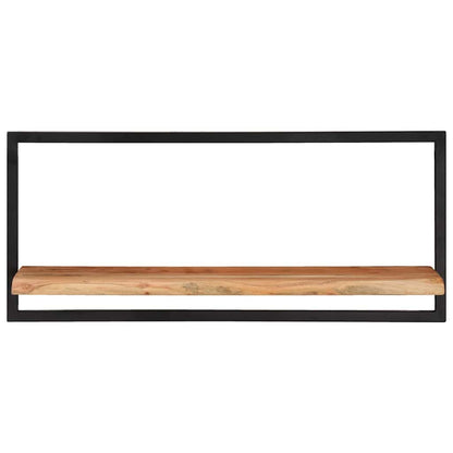 Mensole Parete 2pz 80x25x35 cm Legno Massello Acacia e Acciaio