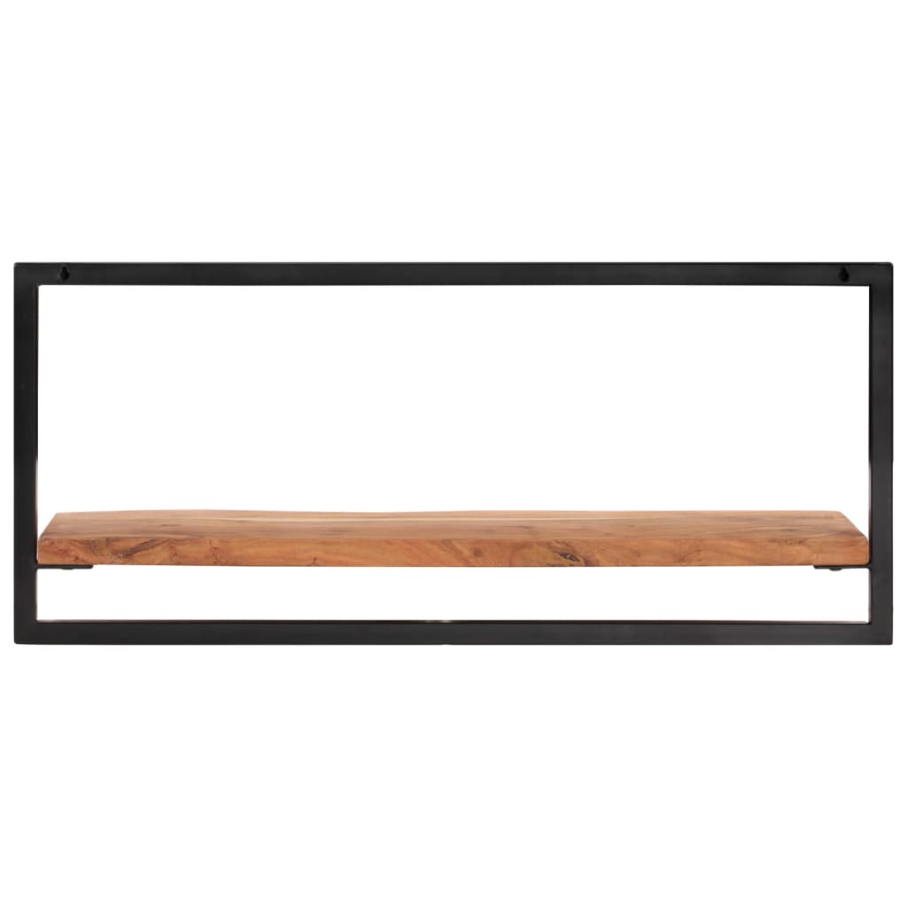 Mensole Parete 2pz 80x25x35 cm Legno Massello Acacia e Acciaio | homemem39