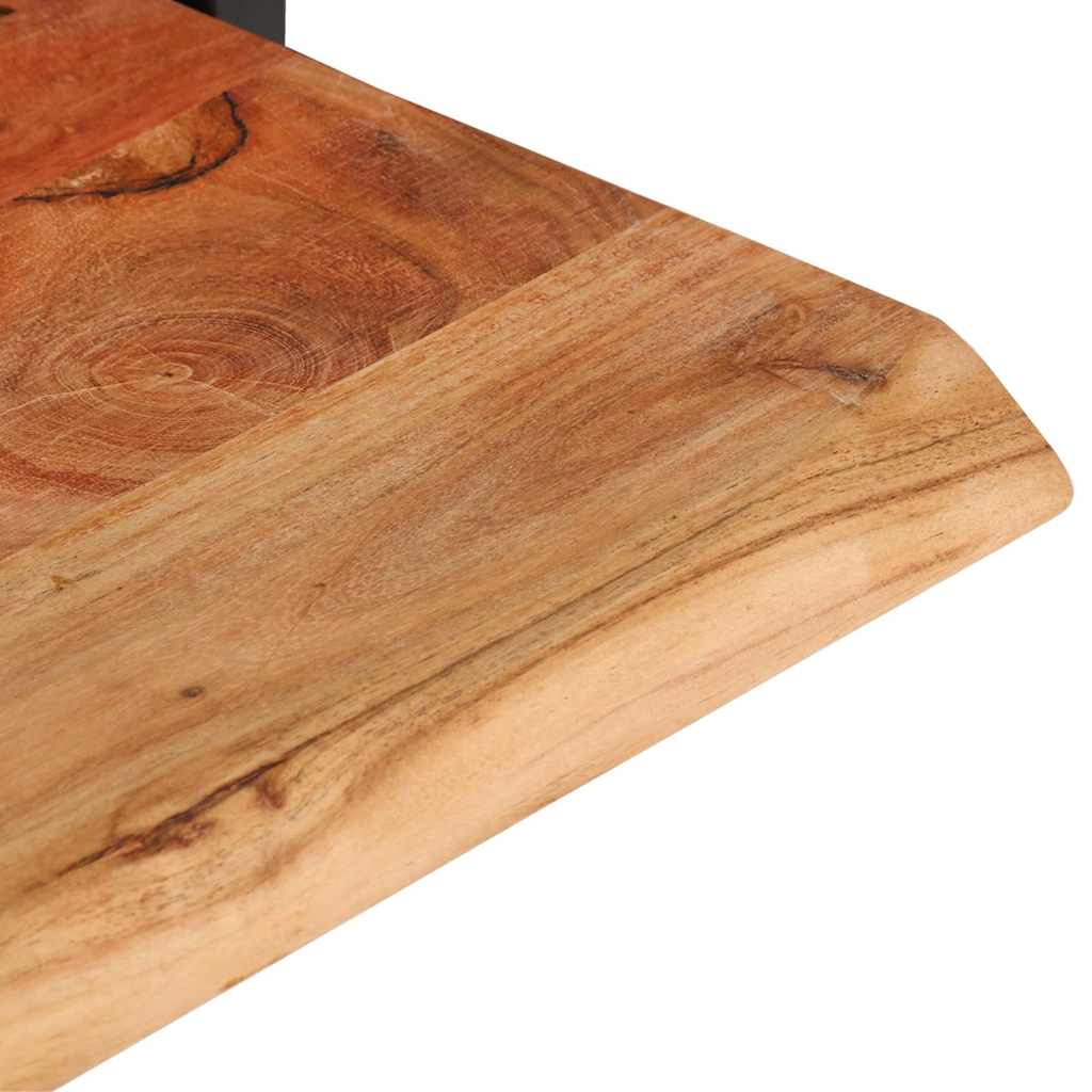 Mensole Parete 2pz 80x25x35 cm Legno Massello Acacia e Acciaio
