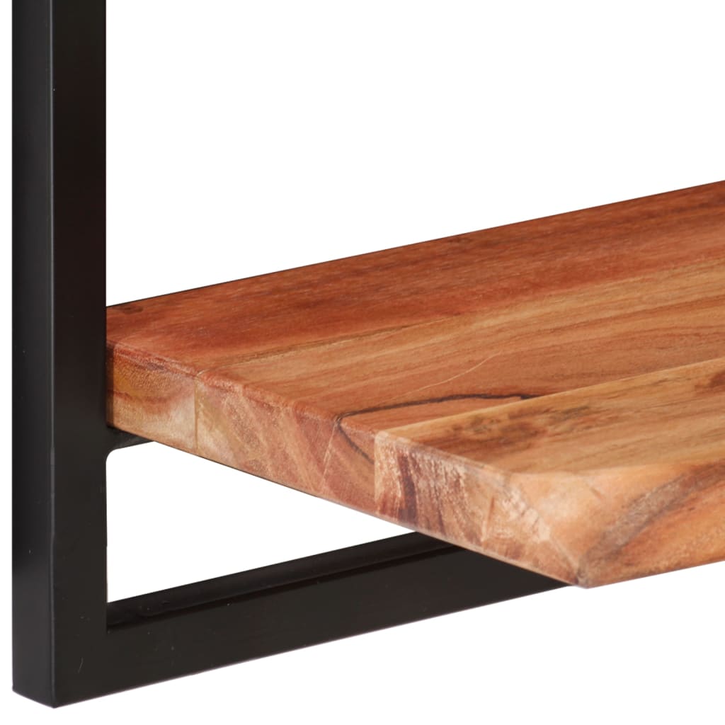 Mensole Parete 2pz 80x25x35 cm Legno Massello Acacia e Acciaio | homemem39