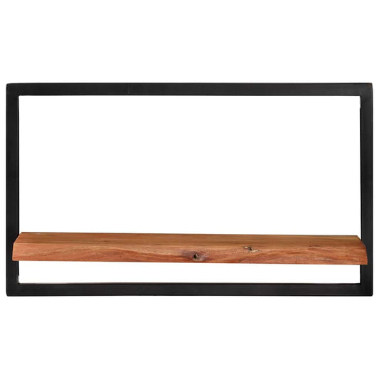 Mensole Parete 2pz Legno Massello Acacia e Acciaio