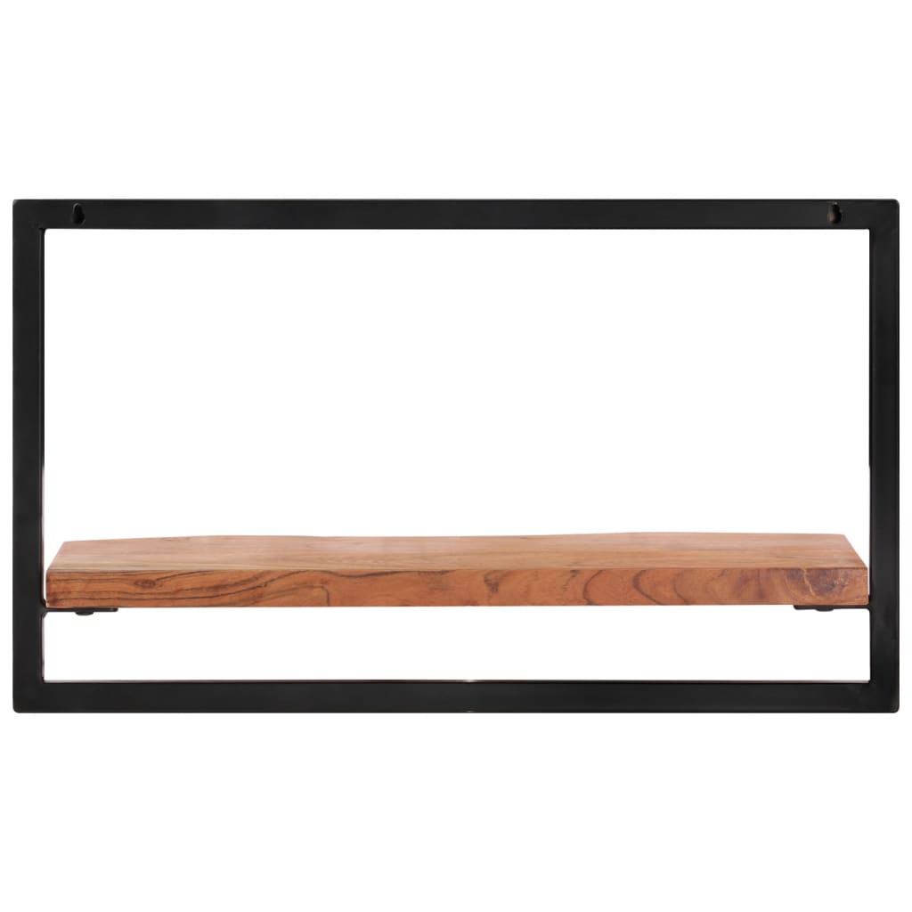 Mensole Parete 2pz 60x25x35 cm Legno Massello Acacia e Acciaio | homemem39